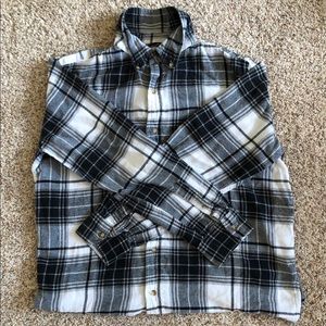 Black and White Flannel Long Sleeve Shirt